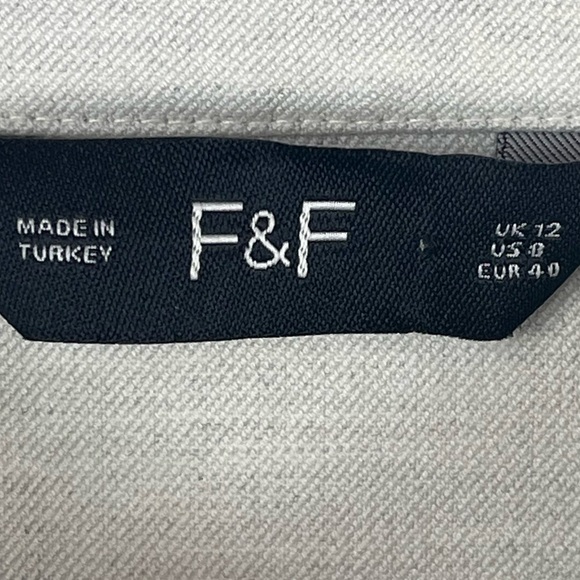 F&F Collared Shacket Shirt Jacket Snap Up Cream Double Front Pockets Size 10 - Picture 4 of 16